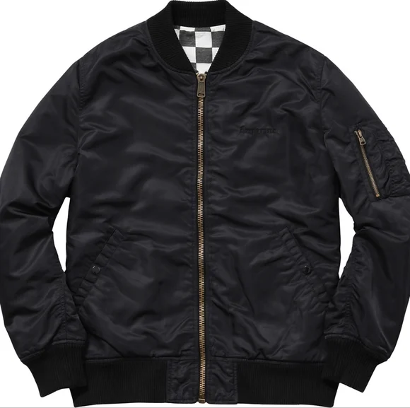 ジャケット・アウター Supreme Reversible Checkered MA-1 / M Supreme Reversible Checkered Ma-1 Bomber Jacket Olive XL | eBay